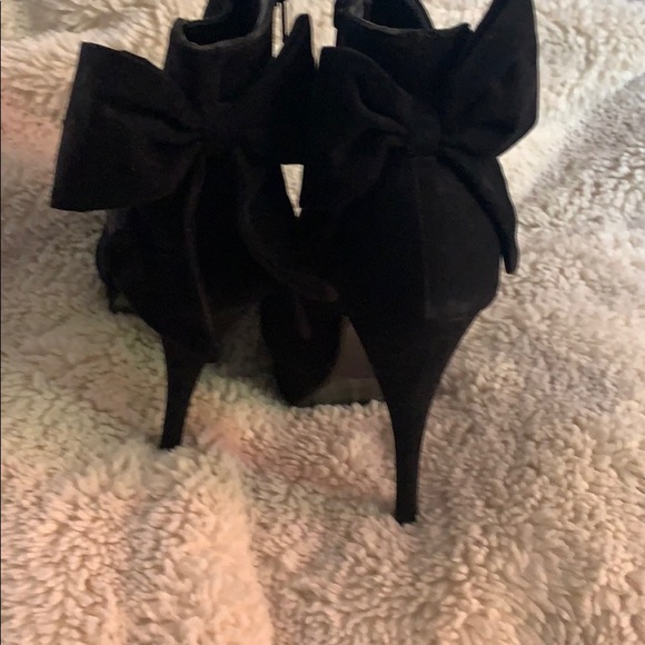 Ankle boot 8.5 Swede dark black/bow in the back - Picture 2 of 5